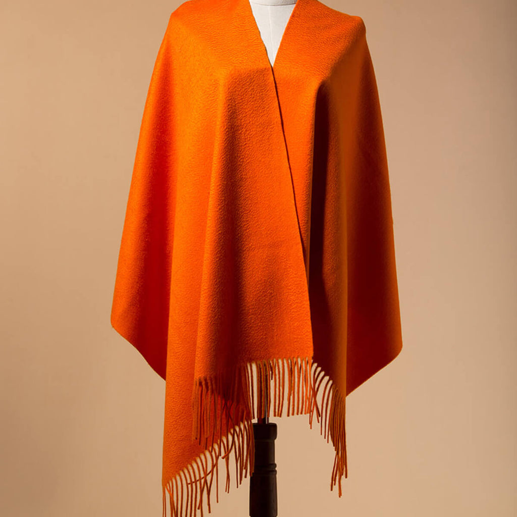Men's Orange Cashmere Blanket Scarf