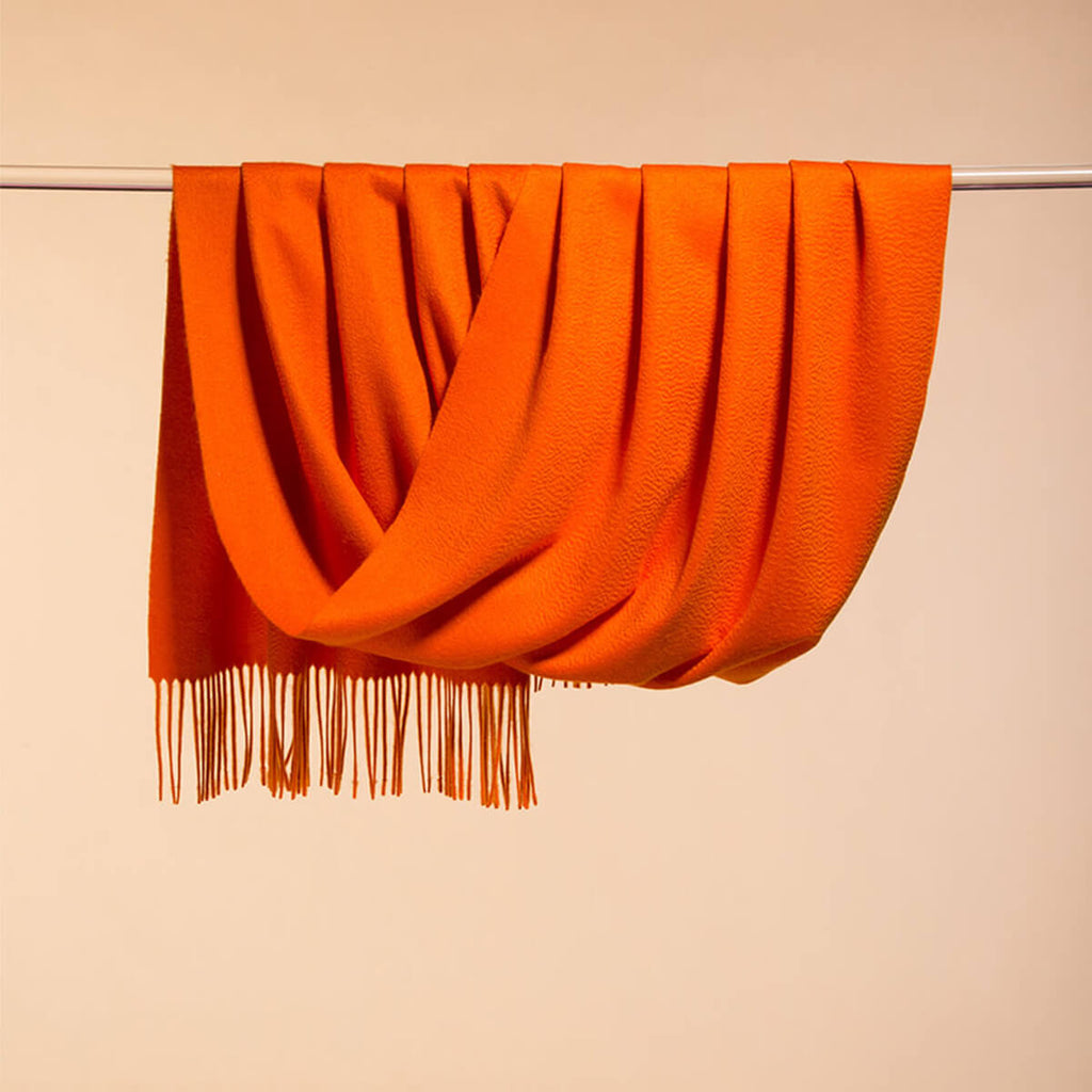 Men's Orange Cashmere Blanket Scarf
