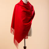 Load image into Gallery viewer, Red Cashmere Wrap Blanket Scarf