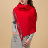Load image into Gallery viewer, Red Cashmere Wrap Blanket Scarf