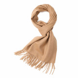 Charger l&#39;image dans la galerie, Écharpe à franges ondulées en cachemire Camel