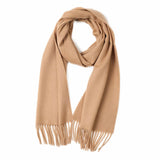 Charger l&#39;image dans la galerie, Écharpe à franges ondulées en cachemire Camel