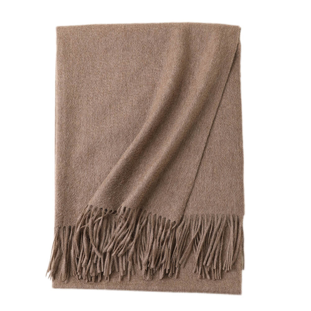 Purple Cashmere Water Ripple Fringe Shawl