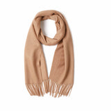 Charger l&#39;image dans la galerie, Écharpe à franges ondulées en cachemire Camel