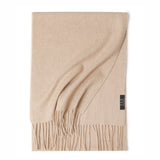 Charger l&#39;image dans la galerie, Écharpe à franges ondulées en cachemire Camel