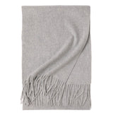 Cargar imagen en el visor de la galería, Chal con flecos ondulados de agua de cachemira gris