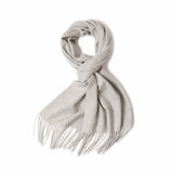 Load image into Gallery viewer, Grey Cashmere Water Ripple Fringe Scarf