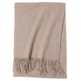 Cargar imagen en el visor de la galería, Chal con flecos ondulados de agua de cachemira beige