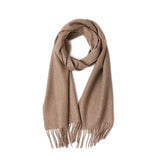 Charger l&#39;image dans la galerie, Écharpe à franges ondulées en cachemire Camel