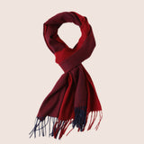 Load image into Gallery viewer, Wine-Red Pure Cashmere Panel Multicolor Scarf