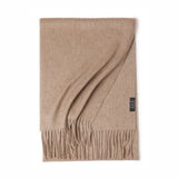 Charger l&#39;image dans la galerie, Écharpe à franges ondulées en cachemire Camel