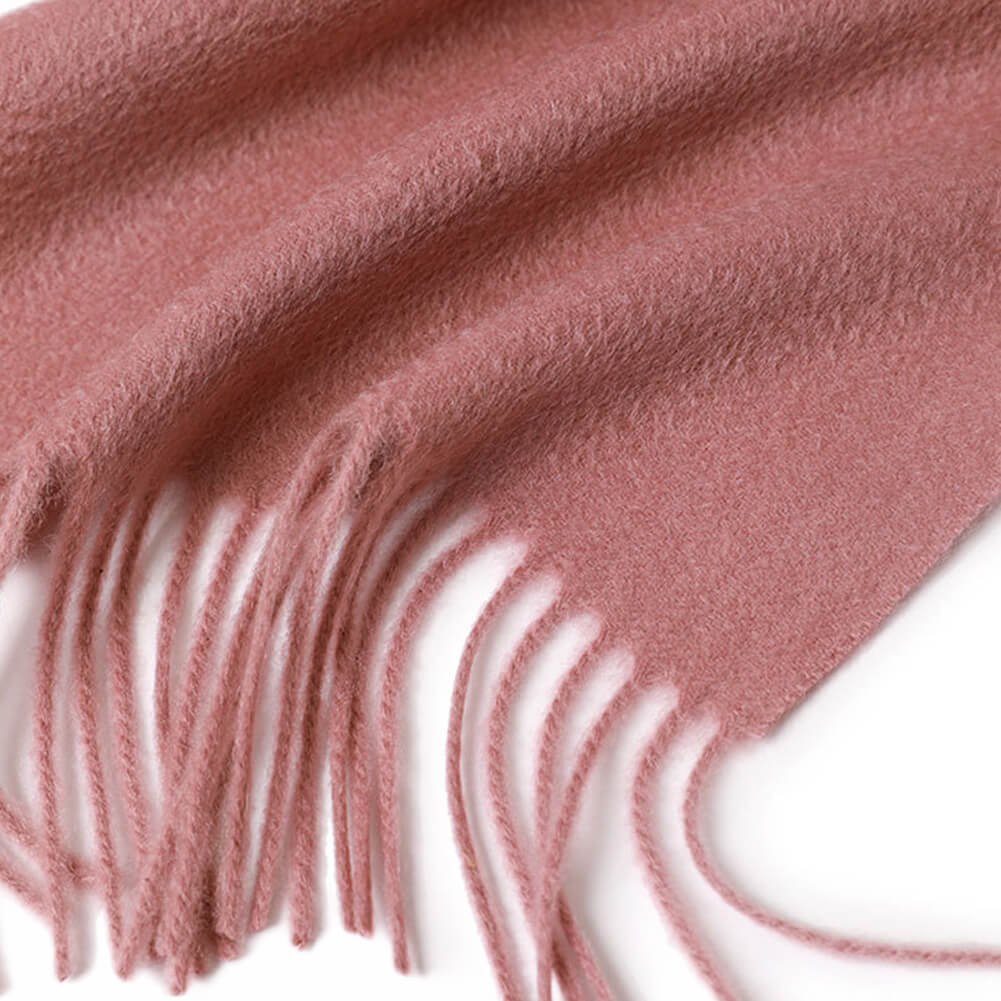 Pink Cashmere Water Ripple Fringe Scarf