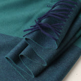 Laden Sie das Bild in den Galerie-Viewer, Mehrfarbiger Schal mit Einsätzen aus reinem Kaschmir in Grün