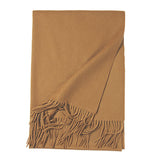 Load image into Gallery viewer, Gold Cashmere Water Ripple Fringe Shawl