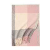 Load image into Gallery viewer, Apricot Cashmere Plaid Fringe Scarf