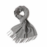 Load image into Gallery viewer, Grey Cashmere Water Ripple Fringe Scarf