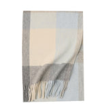 Load image into Gallery viewer, Pure Color Cashmere Plaid Fringe Scarf