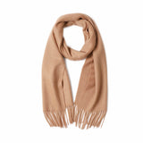 Charger l&#39;image dans la galerie, Écharpe à franges ondulées en cachemire Camel