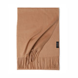 Charger l&#39;image dans la galerie, Écharpe à franges ondulées en cachemire Camel