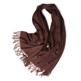 Cargar imagen en el visor de la galería, Chal con flecos ondulados de agua de cachemira roja