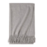 Cargar imagen en el visor de la galería, Chal con flecos ondulados de agua de cachemira gris