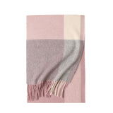 Load image into Gallery viewer, Apricot Cashmere Plaid Fringe Scarf