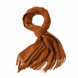 Charger l&#39;image dans la galerie, Écharpe à franges ondulées en cachemire Camel