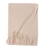 Cargar imagen en el visor de la galería, Chal con flecos ondulados de agua de cachemira beige