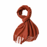 Charger l&#39;image dans la galerie, Écharpe à franges ondulées en cachemire marron