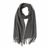 Load image into Gallery viewer, Grey Cashmere Water Ripple Fringe Scarf