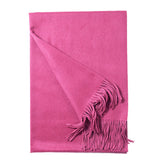 Cargar imagen en el visor de la galería, Chal con flecos ondulados de agua de cachemira rosa