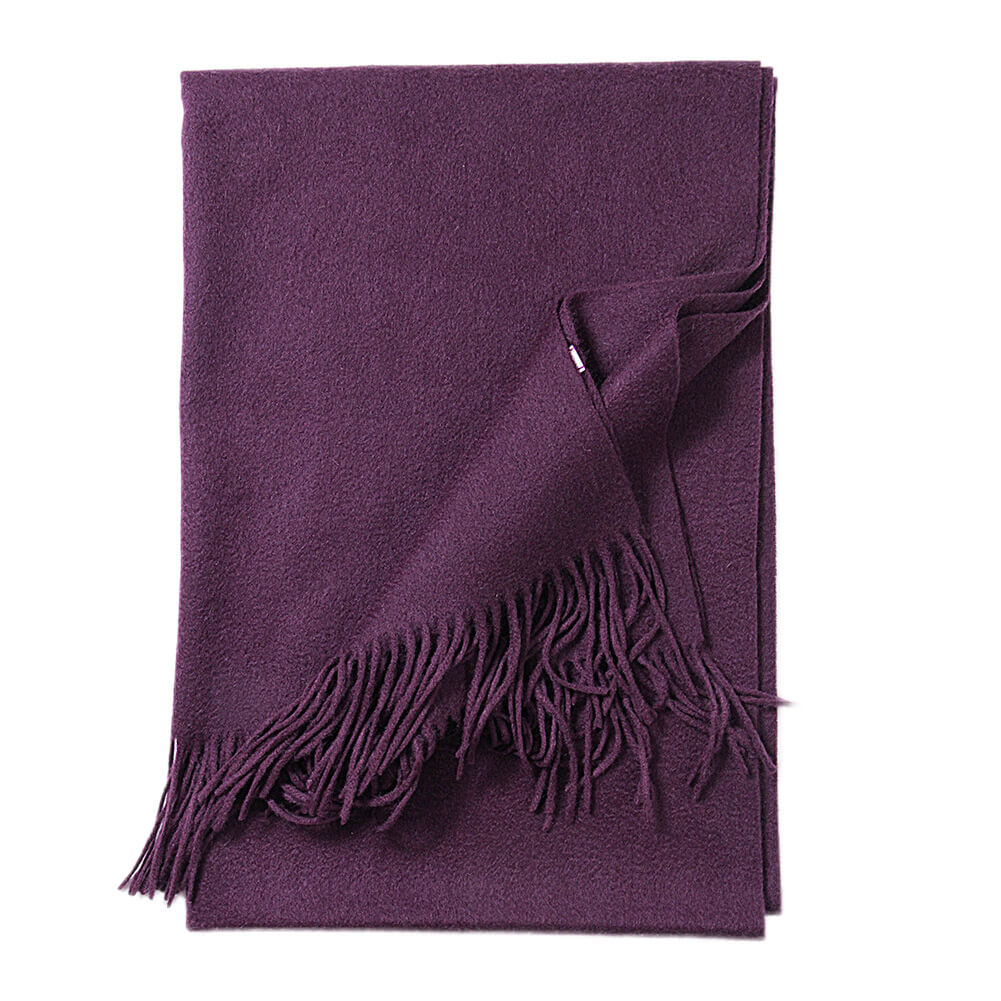 Purple Cashmere Water Ripple Fringe Shawl