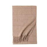 Load image into Gallery viewer, Blue Color Cashmere Plaid Fringe Scarf