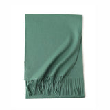 Load image into Gallery viewer, Green Cashmere Water Ripple Fringe Scarf