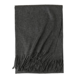 Cargar imagen en el visor de la galería, Chal con flecos ondulados de agua de cachemira gris