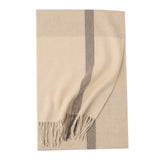 Load image into Gallery viewer, Pure Color Cashmere Plaid Fringe Scarf