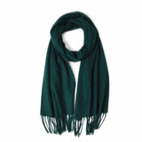 Load image into Gallery viewer, Green Cashmere Water Ripple Fringe Scarf