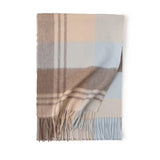 Load image into Gallery viewer, Pure Color Cashmere Plaid Fringe Scarf
