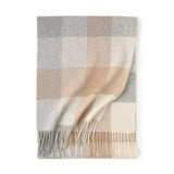 Load image into Gallery viewer, Pure Color Cashmere Plaid Fringe Scarf
