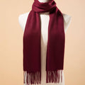 Men's Wine Red Cashmere Scarf