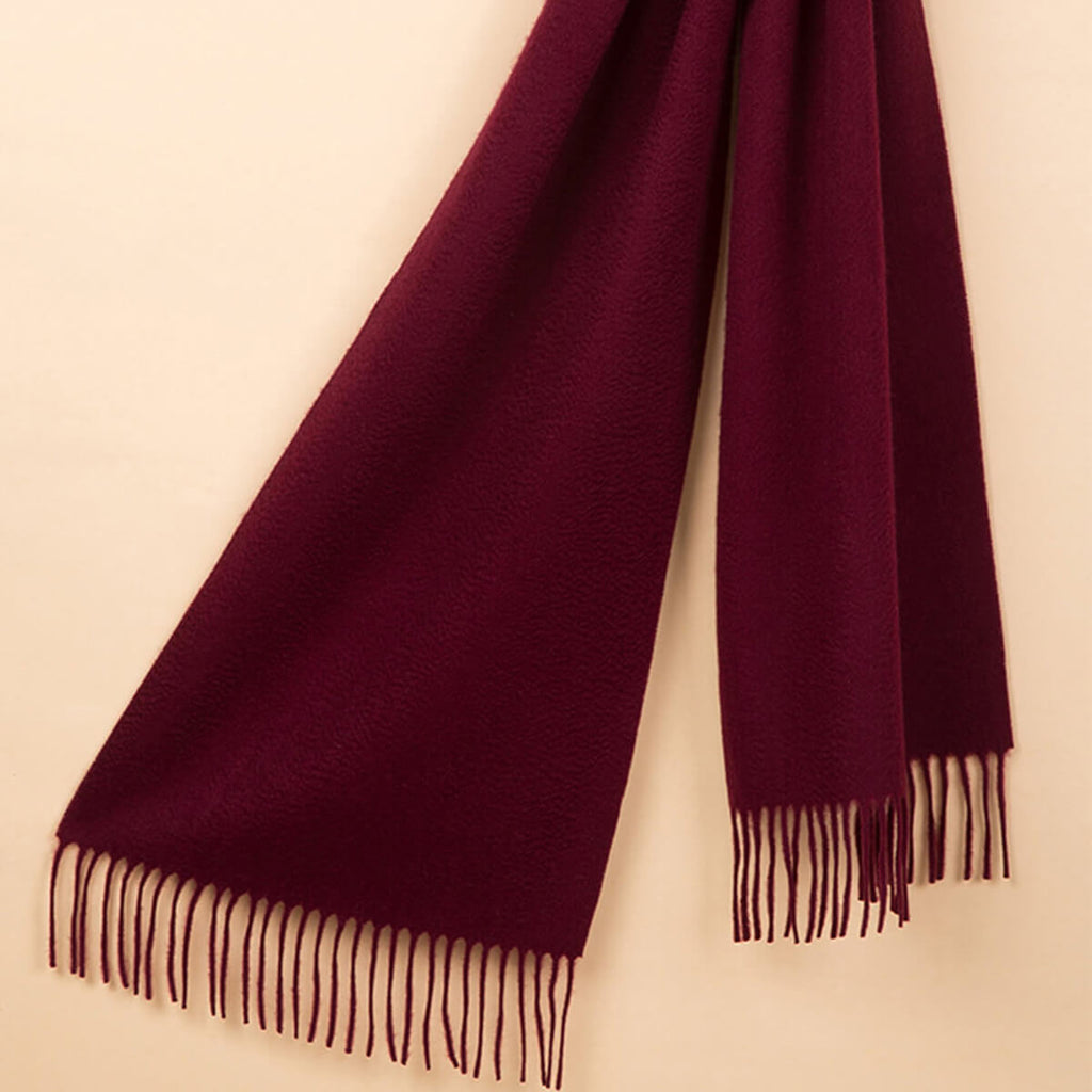 Men's Wine Red Cashmere Scarf