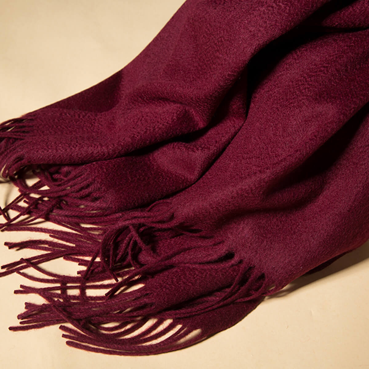 Men's  Wine Red Cashmere Blanket Scarf