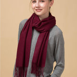 Load image into Gallery viewer, Wine Red Cashmere Scarf