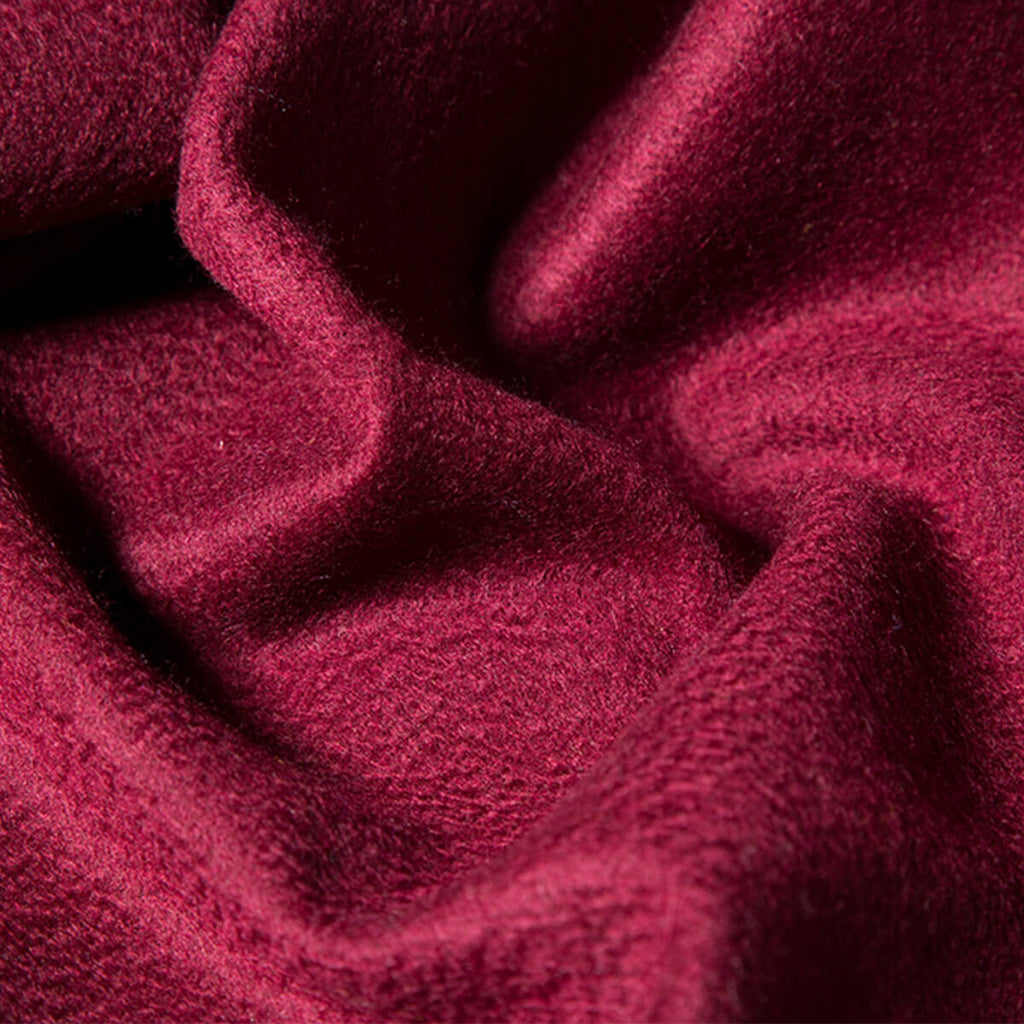 Men's  Wine Red Cashmere Blanket Scarf