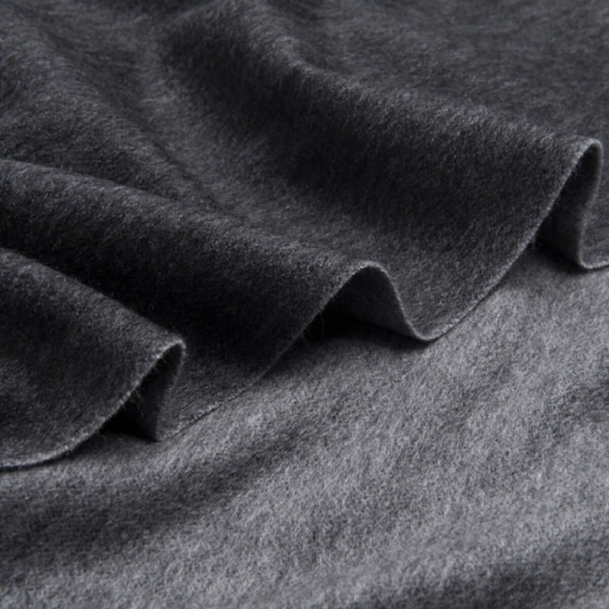 Double-Faced Dark Grey Cashmere Wrap Blanket Scarf