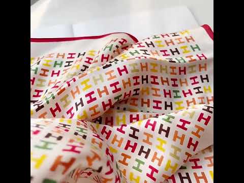 Alphabet Small Mulberry Silk Square Scarf 21" - 12 momme